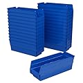 Akro-Mils 30120 Plastic Shelf Bins, Heavy Duty Storage Bins for Garage, Closet, and Drawer Organization, 12-Inch x 4-Inch x 4-Inch, Blue, 24-Pack