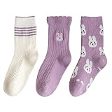mignon lapin imprimé violet chaussettes chaudes et antidérapantes confortables en automne et en hiver chaussettes jaunes, lilas, S