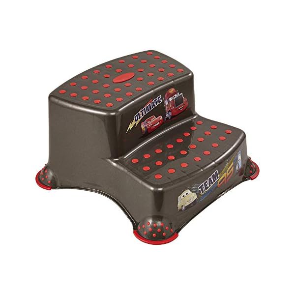 keeeper Cars Zweistufiger Tritthocker, Ab ca. 3 bis ca. 14 Jahre, Anti-Rutsch-Funktion, Igor, Grau