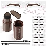 GEUUFEA Eyebrow Stamp Stencil Kit, Waterproof 1 Step Brow Stamp Kit, Shaping Brow Powder for Beginner, with 12 Popular Reusable Eyebrow Stencils & 2 Eyebrow Brushes -  shenzhenshizhibodianzishangwuyouxiangongsi