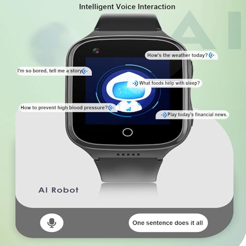 Reloj inteligente de salud para personas mayores con detección de caídas, pantalla de 1.4 pulgadas, alerta SOS, posicionamiento preciso, cámara, videollamada, monitoreo de salud, recordatorio