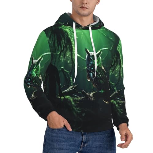 HDSKFNS Owl Beliefs Print Men'S Hoodies Mens Fleece Hoodie Pullover Hooded Sweatshirt For Men S