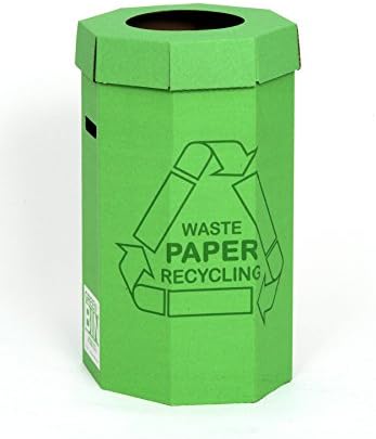 Acorn Green Bin for Office Paper Recycling (Pack 5) Made in the UK for a lower carbon footprint - Pack includes one sample Tough Green Bin Liner