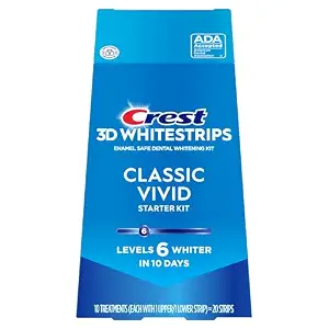 Crest 3D Whitestrips Classic Vivid Teeth Whitening Strip Kit, 20 Strips (10 Count)