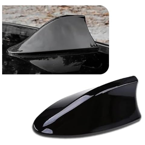 getfay 1 PC Car Shark Fin Antenna, Signal Enhancement Reduce Wind Resistance Roof Tail Decoration, No Punching Paste Installation Antenna, Universal for Most Cars Modification Accessory (Black) Cover