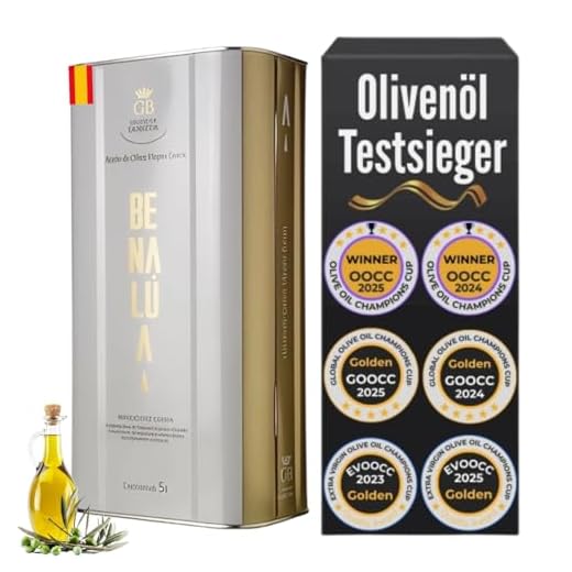 Olivenöl 5 Liter Extra Natives - Spanisches Olivenöl (Testsieger 2025) Kaltgepresst im 5L Kanister - Premium Qualität & Polyphenolreich