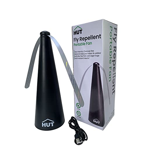 Hut-Fly Fan For Table, Portable Fan For Outdoor Indoor, Restaurant Patio Fly Fan, Battery Usb Fan, Keep Flies Away, Black (4 Pack) #TOP1