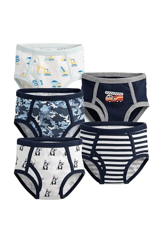 MONICA + ANDY Toddler Organic 5-Pack Boy's Briefs Blue Multi, 10-12