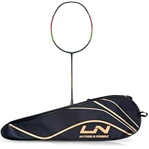 Li-Ning G-Force Extra Strong 9000 Carbon Fibre UnstrungNavy/Orange Red Racket With Free Full Cover