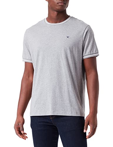 Hackett London Men's Tipped Trim Tee T-Shirt, Grey Marl, L Cover