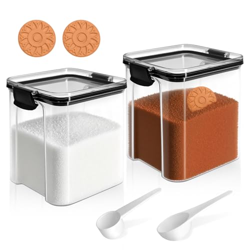 EQUNROY Airtight Brown Sugar Container 800ml/27OZ (2-Pack) C