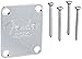 Fender® »AMERICAN SERIES 4-BOLT BASS NECK PLATE WITH"FENDER CORONA" STAMP« Piastra del manico per Basso Elettrico - 4-Fori - Colore: Cromata