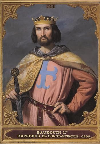 Cuadro al óleo de Balduino I por Picot, pintura clásica de 60x90cm para decoración de salón