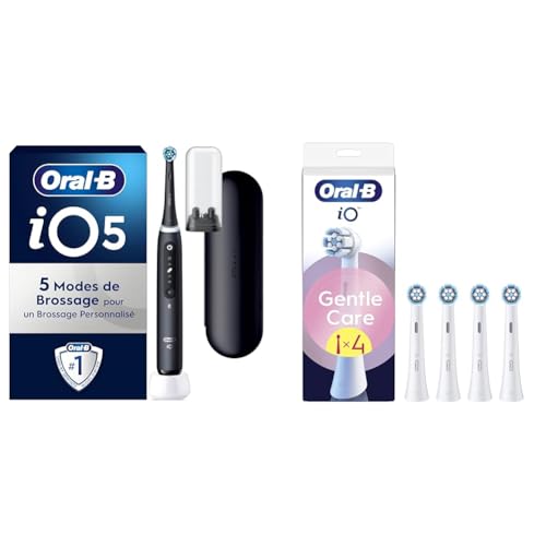 Oral-B iO 5 brosse à dents électrique pour gencives sensibles avec 4 recharges Gentle Care