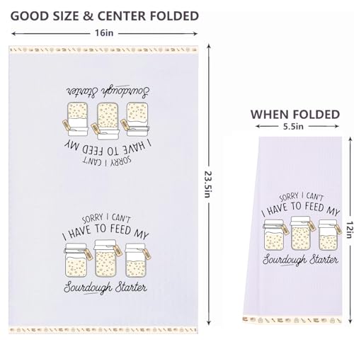 LXOMILL Sourdough Gifts for Women, Funny Kitchen Towels Set of 2, Sourdough Starter Gifts for Bakers, Bread Baking Dish Towels, Cute Kitchen Decor