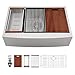 Sarlai 33 Inch Ledge Farmhouse Apron Single Bowl 16 Gauge Stainless Steel Luxury Kitchen Sink