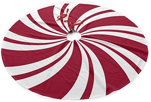 Mint Sugar Red White Swirl Candy Christmas Tree Skirt 36 in for Christmas Decorations Skirt Rustic Xmas Holiday New Year Party Tree Mat Decor Indoor Outdoor Christmas Tree Mats