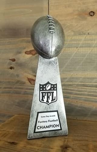 Same Day Awards Lil' Vince 10.75" Silver Fantasy Football Trophy - Customizable Replica Tower Award for Fantasy Football League Winner End of Season Championship