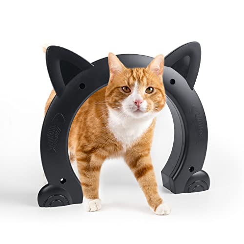 Miyabing Cat Door Interior Door, Pet Door Gate Hole Pass Through For Dogs Kitty Kittens, Easy To Install (Black) #TOP1