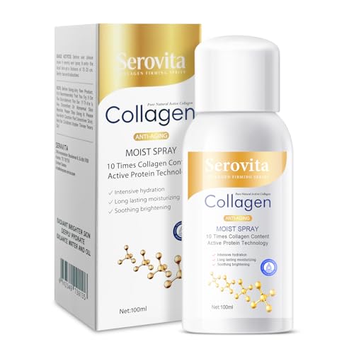 Serovita Firming Collagen Spray Hydrating Anti-Aging Moisturizer Mist for Face & Body Fast-Absorbing Non-Greasy 100ml (Serovita-(1PCS))