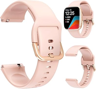 Quican 20mm Silicone Nylon Watch Band, Quick Release Breathable Sport Watch Strap, Lightweight Adjustable Woven Nylon Replacement Wristband, Compatible with GTX20, AR-01 and Most Smartwatches