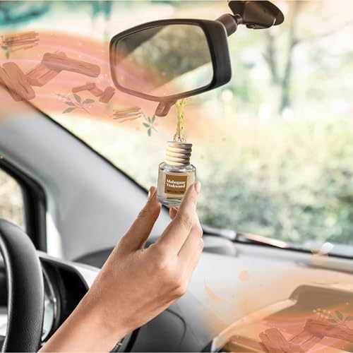 Image of Car Air Freshener Diffuser, Mahogany Teakwood Aromatherapy, Natural Fragrance Oil, Long Lasting, by Bootleg Collection, Made in USA