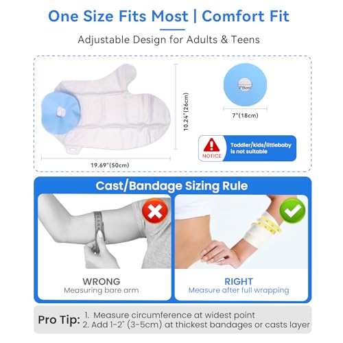 Zolife Waterproof Arm Cast Cover for Shower Adults, Reusable Cast Protector for Casts, Bandages, Wounds, Tattoos & Post-Surgery Care - Thumbnail 7
