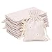 Burlap Bags with Drawstring, G2PLUS 20 PCS Cotton Burlap Drawstring Pouches Christmas Gift Bags Wedding Party Favor Jewelry Bags 3.5'' x 4.7'' (White Daisy)