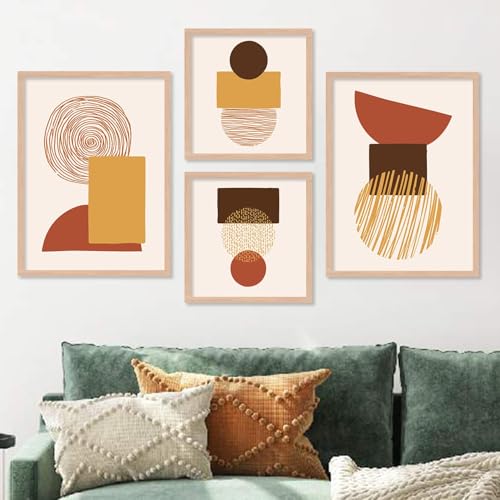 Image of kotart Premium Digital Paintings with Frame for Home Decoration - Modern Art Paintings for Living Room Bedroom Office Room Decor - Painting for Wall Decoration - Pack of 4 (Art 9, Big (13x17 or 13x13 inch))
