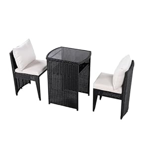 ガーデンファニチャーセット ガーデンテーブルセットブラック×クッションホワイト Amazon.co.jp: ラタン調 ガーデンファニチャーセット 五人掛け