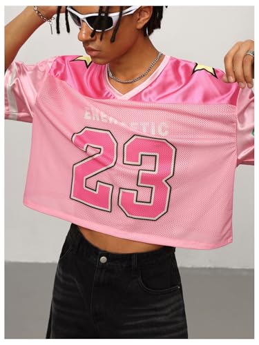 SHENHE Men's Graphic Football Jersey Short Sleeve Number Print Y2k Crop Tee Jersey Top3