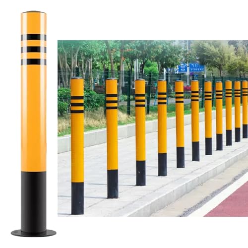YNBSHGAA Steel Security Parking Bollard Pole for Traffic Control and Road Marking, High Visibility for Enhanced Safety,2pck-100cm/39.3in