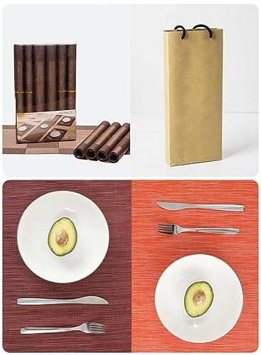 Set de table antidérapant lavable résistant aux taches pour préserver les meubles | Lot de 6 - 8