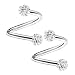 Produktbild KJM Fashion 2 Stk Metall Spiral 1,2 mm 16 g 8 mm 5/16 Inch 3mm Klar Ferido Kristall Kugel Tragus Cartilage Tragus Ohrringe Piercing Schmuck 2156