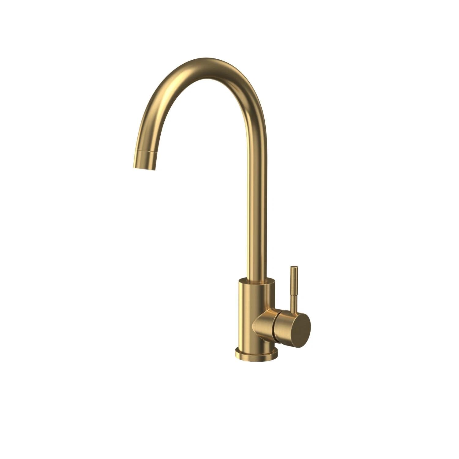 Plumb Warehouse Manhattan Brushed Brass Kitchen Mixer Tap Finish: Brushed Brass