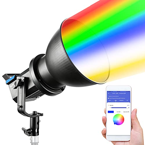 Sutefoto P80RGB Studio Lights | 80W Led Video Lighting for Photography Key Light | Bi Color 2800K-10000K | RGB 360 Full Colors | App Control | CRI 96+ Qa 95+ | Bowens Mount