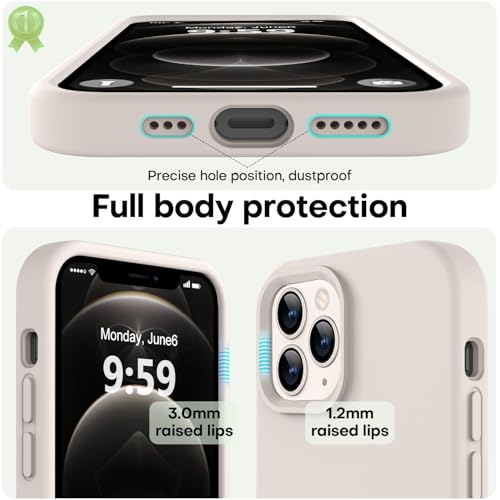 Image of LOVE 3000 Compatible with iPhone 12 Pro Max Phone Case | Thickening 2.1 MM Liquid Silicone | Anti-Scratch Microfiber Lining | Full-Body Duty Heavy Protection Case for Men, Stone