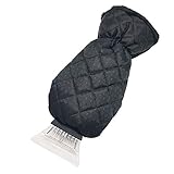 traderplus Waterproof Ice Scraper Mitten Snow Remover Glove with Lined of Thick Fleece for Car...