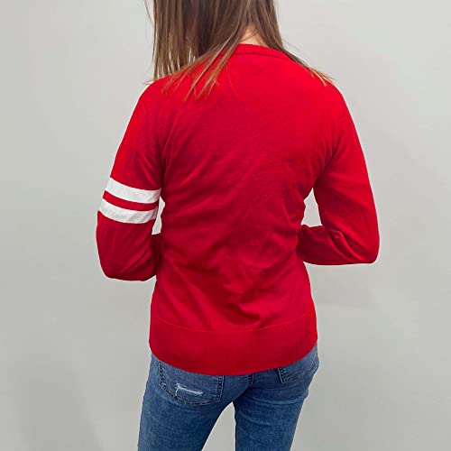 Hip Hop 50's Shop Women's V Neck Knit Varsity Cardigan Sweater Letterman Lightweight3