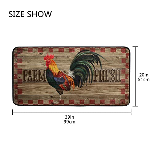 Alaza Rooster Kitchen Floor Mat Farmhouse Kitchen Non Slip Comfort Mat 39X20 Inches #TOP2