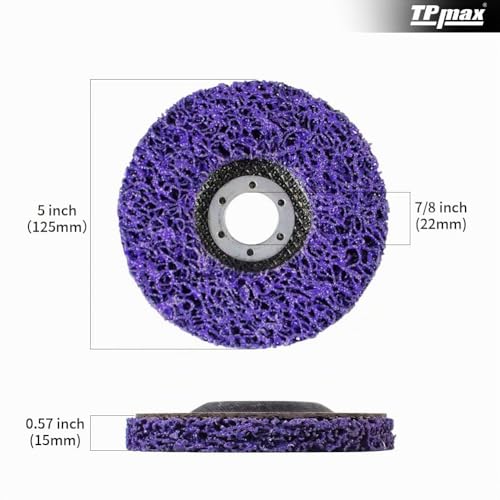 5 Pièces Disques de Nettoyage 125 mm, Dérouillant Disque Abrasif pour Meuleuse d'Angle, CSD Disque pour Métal, Pierre, Bois et Plastique – vue 2