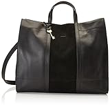 Fossil Women's Sam Leather Shopper Tote Purse Handbag, Black