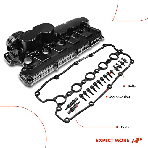 A-Premium Engine Valve Cover, With Gasket & Bolts, Compatible With Volkswagen Beetle 2006-2018, Golf 2010-2014, Jetta 2005-2014, Passat 2012-2014, Rabbit 2006-2009, L5 2.5L #TOP7