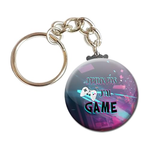 Générique - J'peux pas j'ai Game Porte Clés Chaînette 3,8 centimètres Idée Cadeau Accessoire Fête Noel Anniversaire Remerciement Humour Jeux Vidéo