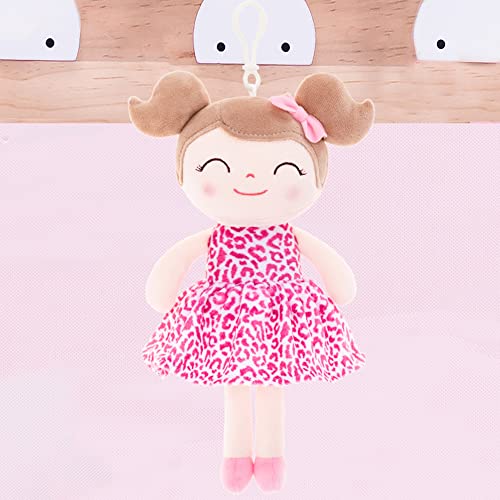 Gloveleya Soft Dolls Plush Figures Pink Leopard Dress Doll Baby Gift 9" #TOP2