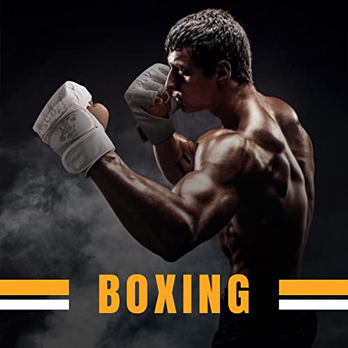Flexzion Mma Gloves - Fingerless Boxing Gloves For Mma Kickboxing Karate Taekwondo Sparring Gloves - Punching Gloves For Men And Women Adult Mma Gloves, White #TOP6
