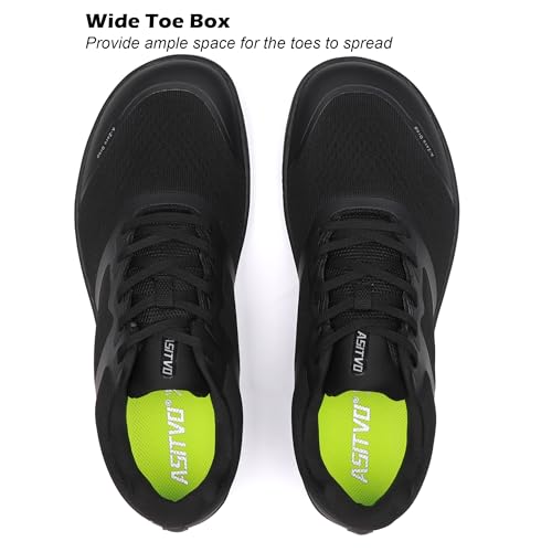 ASITVO Men's Minimalist Wide Toe Box Barefoot Zero Drop Shoes Sneakers Size 12 Width Trail Running Hiking Walking Black 46 by ASITVO - Used condition - Image 4