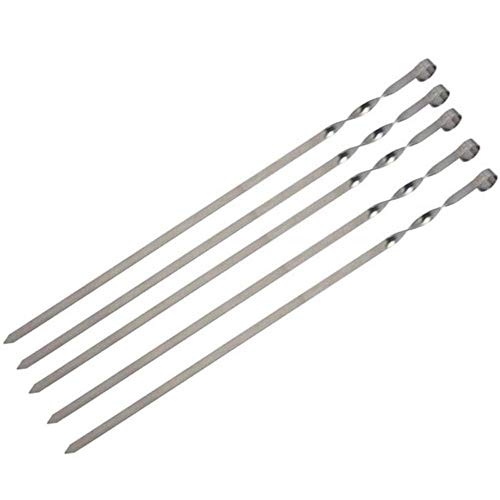 LPNJLALA 10 Pcs Barbecue Needle BBQ Stainless Steel Barbecue Grill Kabob Skewer Needle Tool BBQ Kabob Sticks for Camping Picnic Barbecue Accessories 38 CM,10pcs