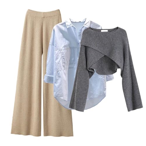Tenue de bureau 3 pièces maille pour un look de travail chic et chaud