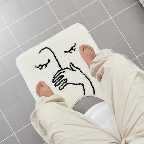 Drydiet Toilet Rug U Shaped Washable Rugs, Stick Figure